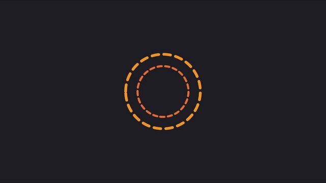Minimalist loading spinner animation with concentric dashed circles for ui ux 4k