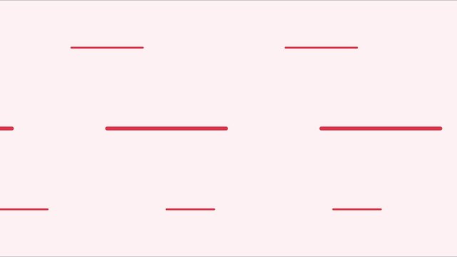 Minimalist red dashed line pattern motion animation 4k background, loop