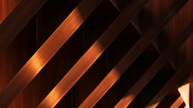 Abstract Architectural Slats with Dynamic Light and Shadow