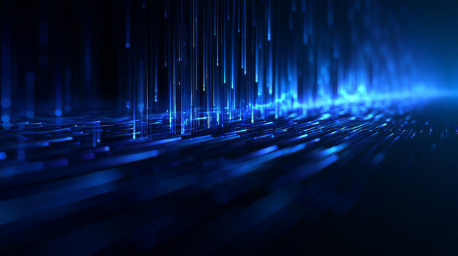 Abstract Blue Digital Data Stream Background
