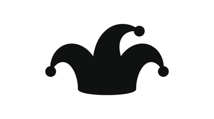 Fototapeta premium Black jester hat icon isolated on a white background