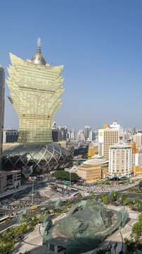 amazing macau skyline in daytime vertical
