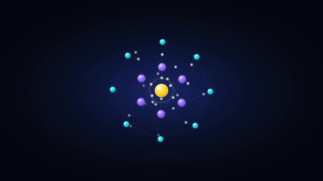 Modern animated neural network visualization with glowing nodes and traveling signals representing artificial intelligence and machine learning. Perfect for AI presentations, tech explainers, data sci