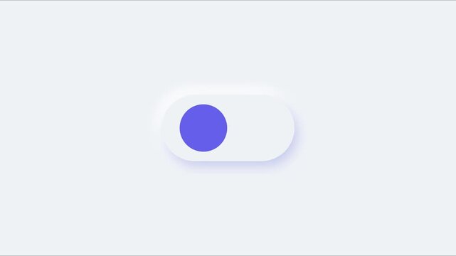 Minimalist ui toggle switch animation: interactive on off button for mobile app and web interface 4k