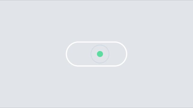 Minimalist ui toggle switch animation turning on and off for mobile app interface 4k
