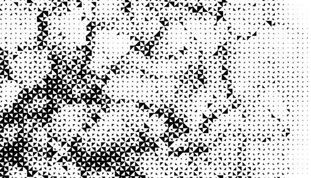 Black and white abstract and grunge transition pattern with smooth halftone effect. Fully editable vector element. Eps10 