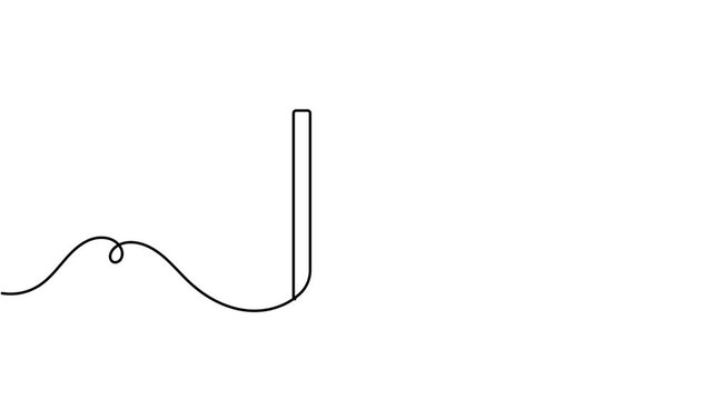 Modern alphabetical lettering l icon sign continuous one line drawing on white background minimalist contemporary rudiments handwriting concept symbol animation video