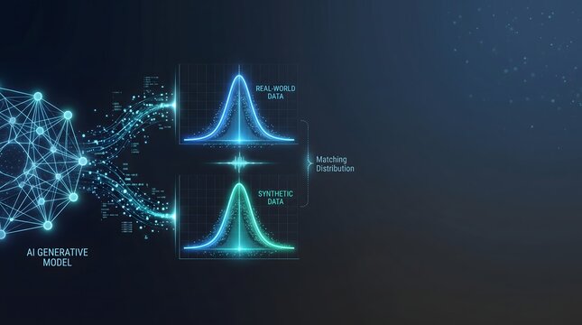 Ai generative model matching synthetic data distribution with real