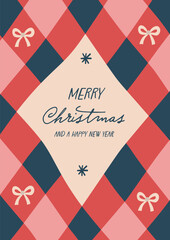 Obraz premium Christmas greeting card in cute hand drawn style. Vector illustration