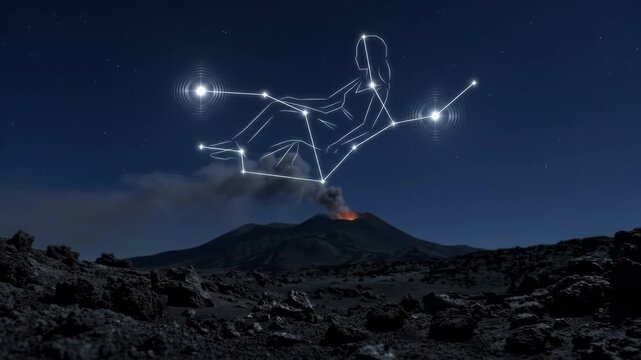 Glowing Virgo Constellation In The Night Sky