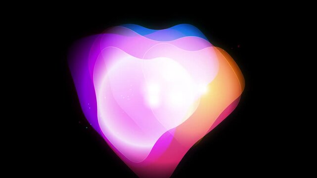 Abstract liquid fluid neon morphing shape dynamic loop animation on black background footage.