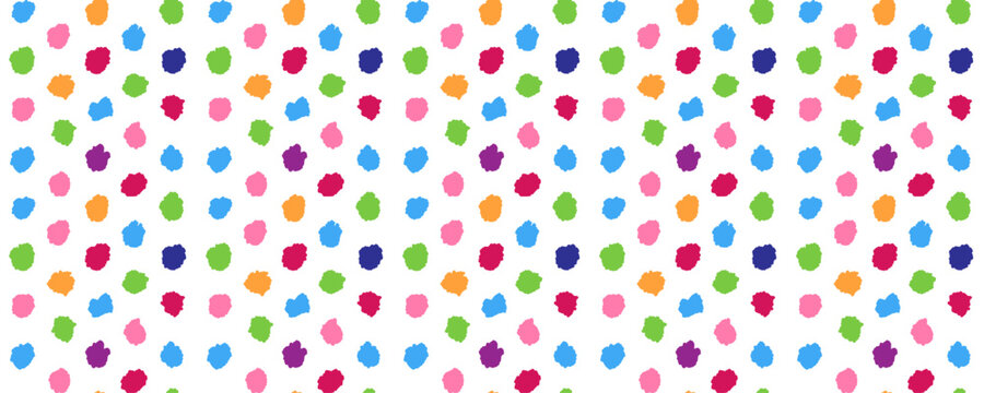 Baby squiggle pattern with multicolor doodle clusters, hand drawn seamless vector background for kids textile and wallpaper