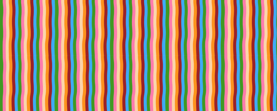 Candy stripe seamless pattern, colorful vertical rainbow stripe background
