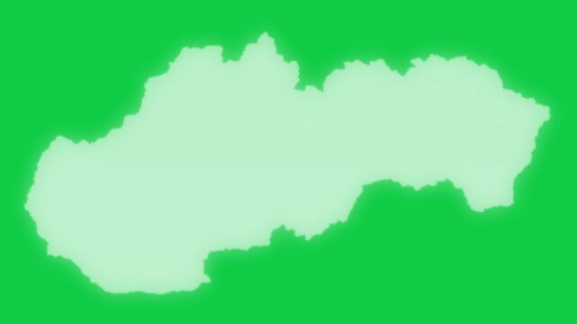 Slovakia VHS old screen effect map pop animation green background