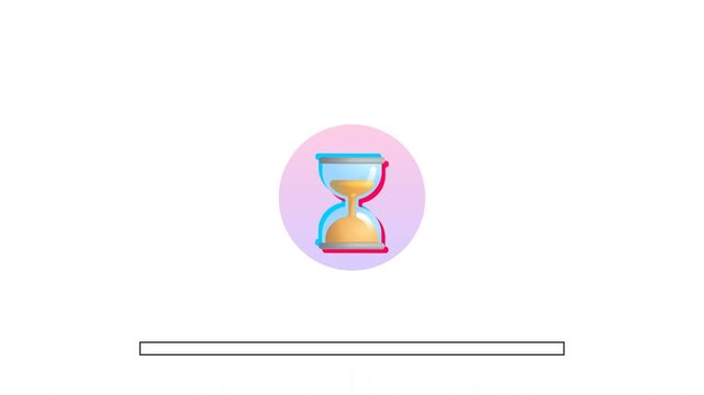 3D Hourglass Timer with Colorful Progress Bar