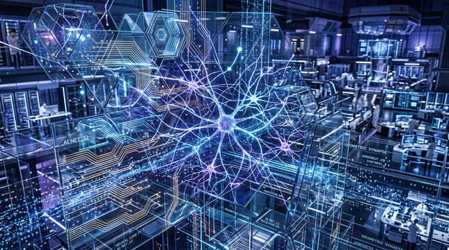 Futuristic Technology Background &ndash; AI, Digital Network, Circuit and Innovation Concept