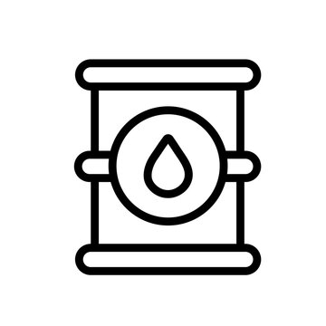 Oil Barrel Line Icon Vector Illustration for Industrial Fuel Tank and Petroleum Container Symbol