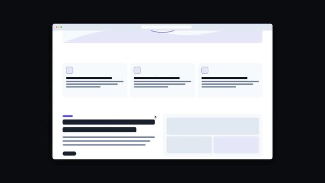 Premium Website Scroll Animation Modern SaaS Landing Page Fictional Layout Mockup Seamless Loop