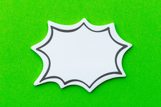 Isolated Comic Book Speech Bubble with Halftone Dotted Burst Design