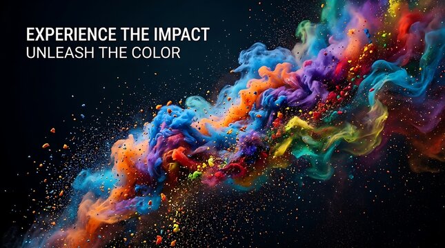 Colorful Abstract Smoke Explosion with Dynamic Text Overlay