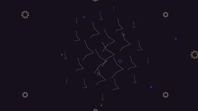 &Eacute;tude de mouvement avec spirale d&rsquo;&eacute;toiles, formes libres et rosettes radiales
