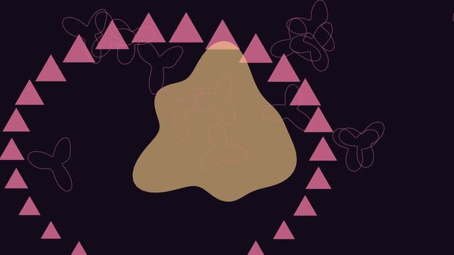 &Eacute;tude de mouvement avec polygones radiaux et rosettes dispers&eacute;es