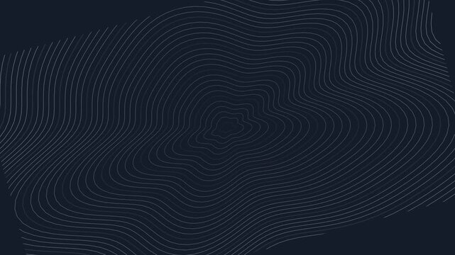 Lignes topographiques anim&eacute;es traversant une bande horizontale centrale
