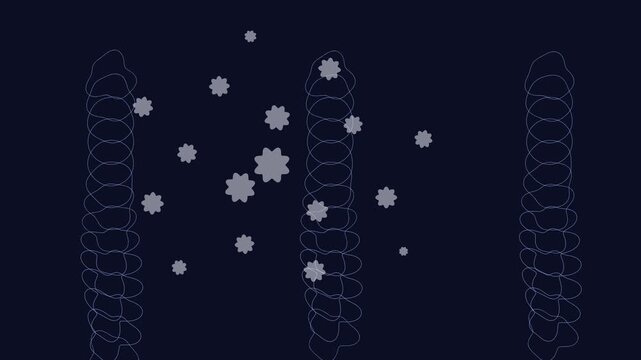 &Eacute;tude de mouvement avec grille de cercles et spirale de rosettes