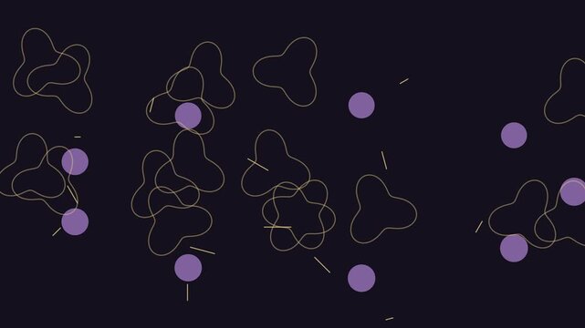 &Eacute;tude de mouvement avec spirale de lignes, cercles radiaux et rosettes dispers&eacute;es
