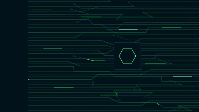 Circuits &eacute;lectroniques anim&eacute;s avec n&oelig;uds hexagonaux circulant dans une grille