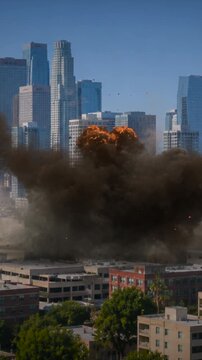 Explosion in the city vertical