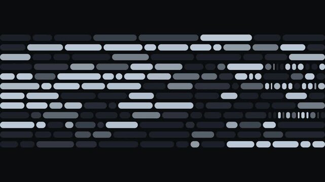 Binary data background technology line and dots animation
