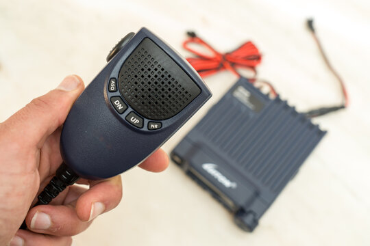 PTT, handheld microphone for CB radio or amateur radio.