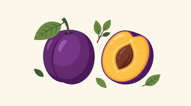 Fresh purple plums