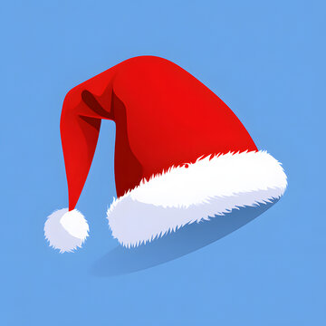 Illustration of a festive red Santa hat.