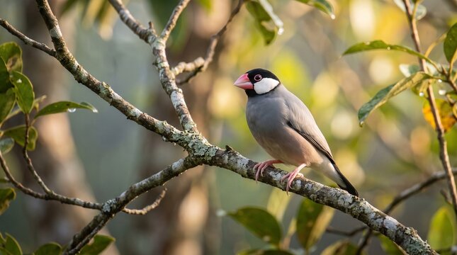 Java Sparrow Perched