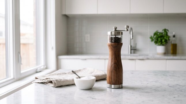 Wooden pepper grinder