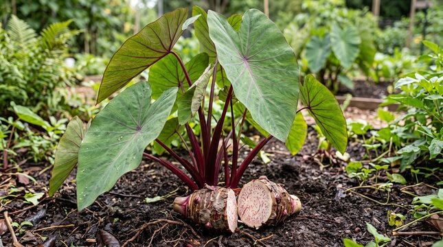Red Taro Plant