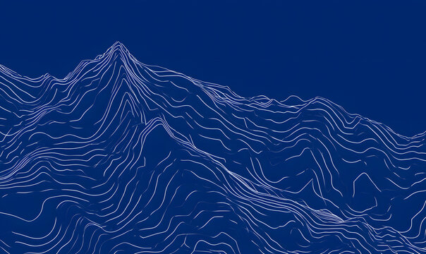Contour lines of White Mountain on a blue background