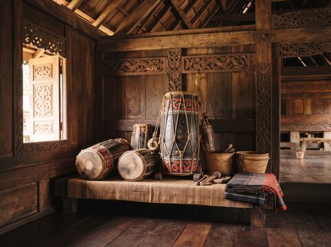 Traditional Indonesian drums