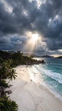 Sunlight over beach