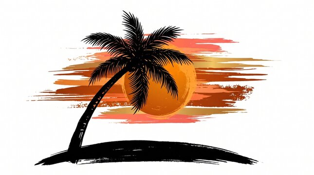 Tropical palm sunset