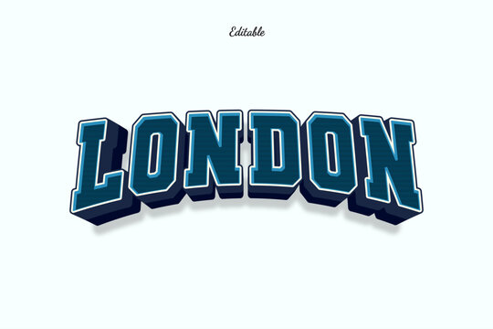 London Editable Text Effect 3d Style Vintage College