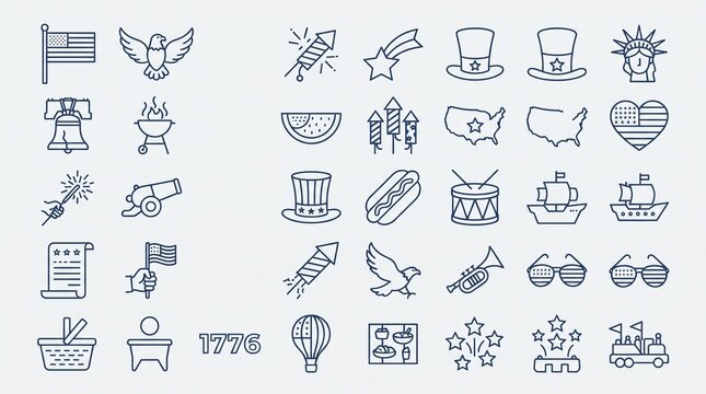 Independence Day icons