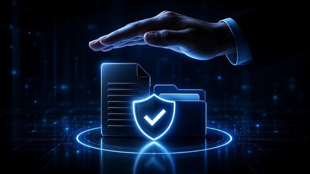 Digital Security Shield Protecting Confidential Document And Folder Network