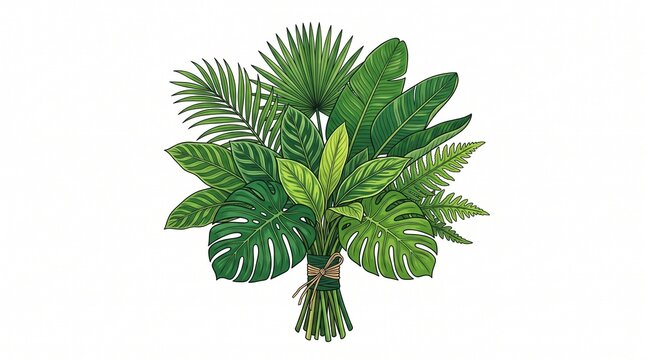 Tropical leaf bouquet