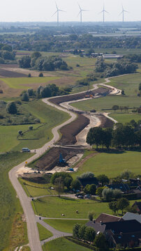 Aerial view of Sterke Lekdijk Reinforcement Between Amerongen and Wijk bij Duurstede