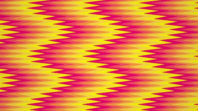 Abstract geometric pattern featuring vibrant yellow and pink zigzag shapes in a looping background design