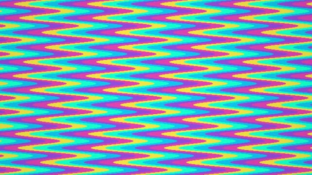 A bright multicolored geometric wave pattern designed as a seamless looping background overlay.