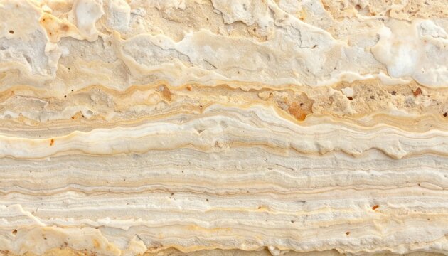 Natural beige limestone sandstone texture background with wavy layered pattern, warm neutral stone surface for minimalist interior design, wall cladding, and architectural floor tiles